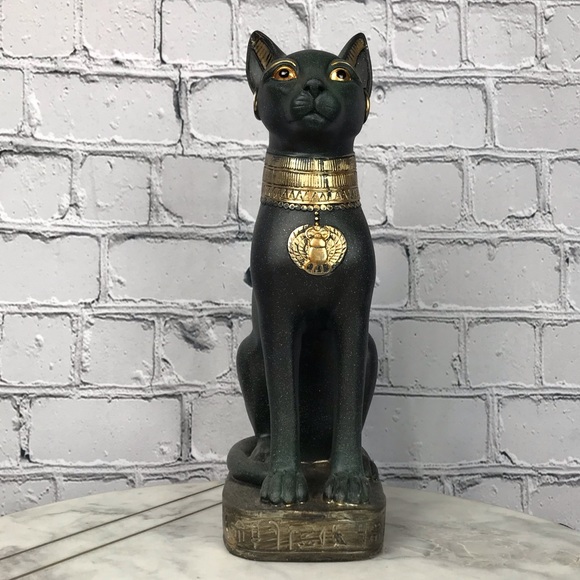 Egyptian Cat Home statue Resin Egypt Bastet Collectible Sphynx Cat Figurine - Picture 2 of 7